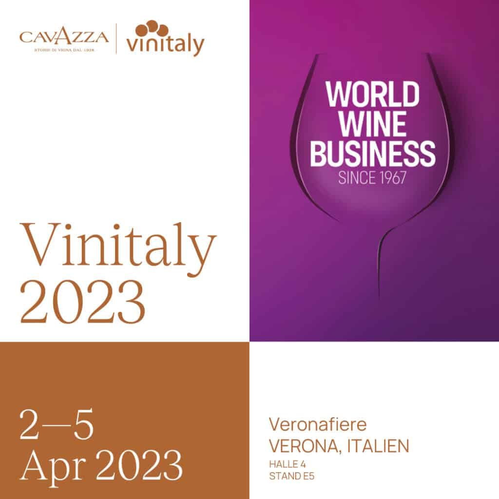 Vom 2. bis 5. April werden wir auf der Vinitaly in Verona (Halle 4 Stand E5)