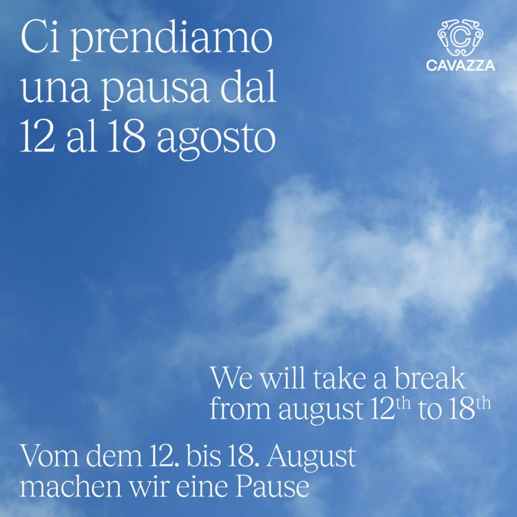 Vom dem 12. bis 18. August machen wir eine Pause.